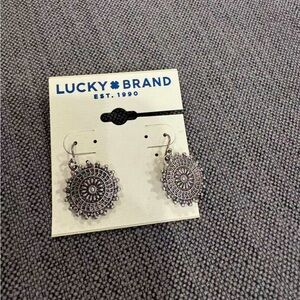 Lucky Brand Intricate Silver Dangle Earrings